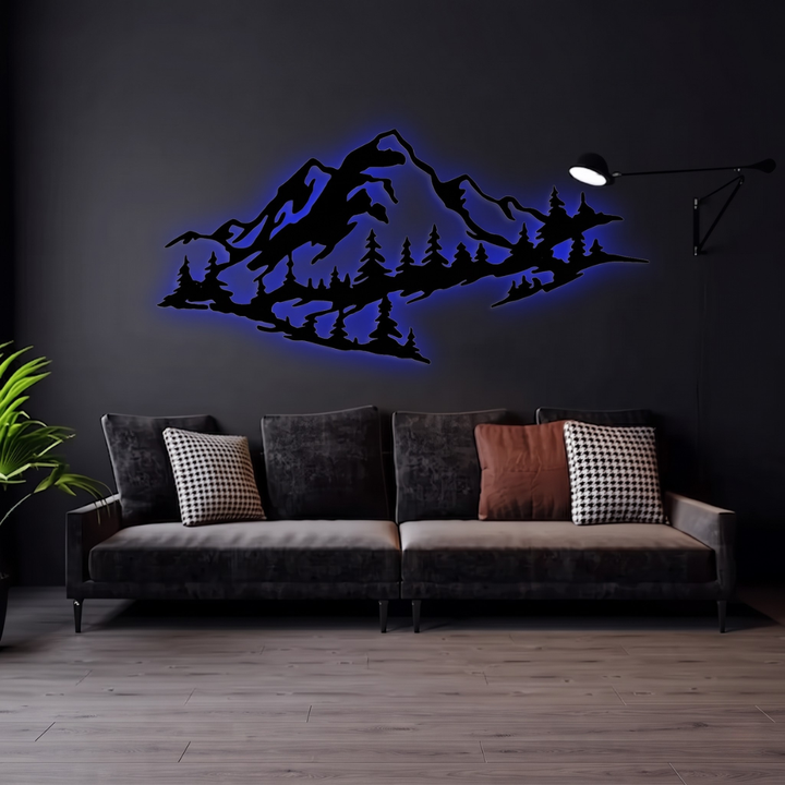 Mountain Range View Metal Wall Art
