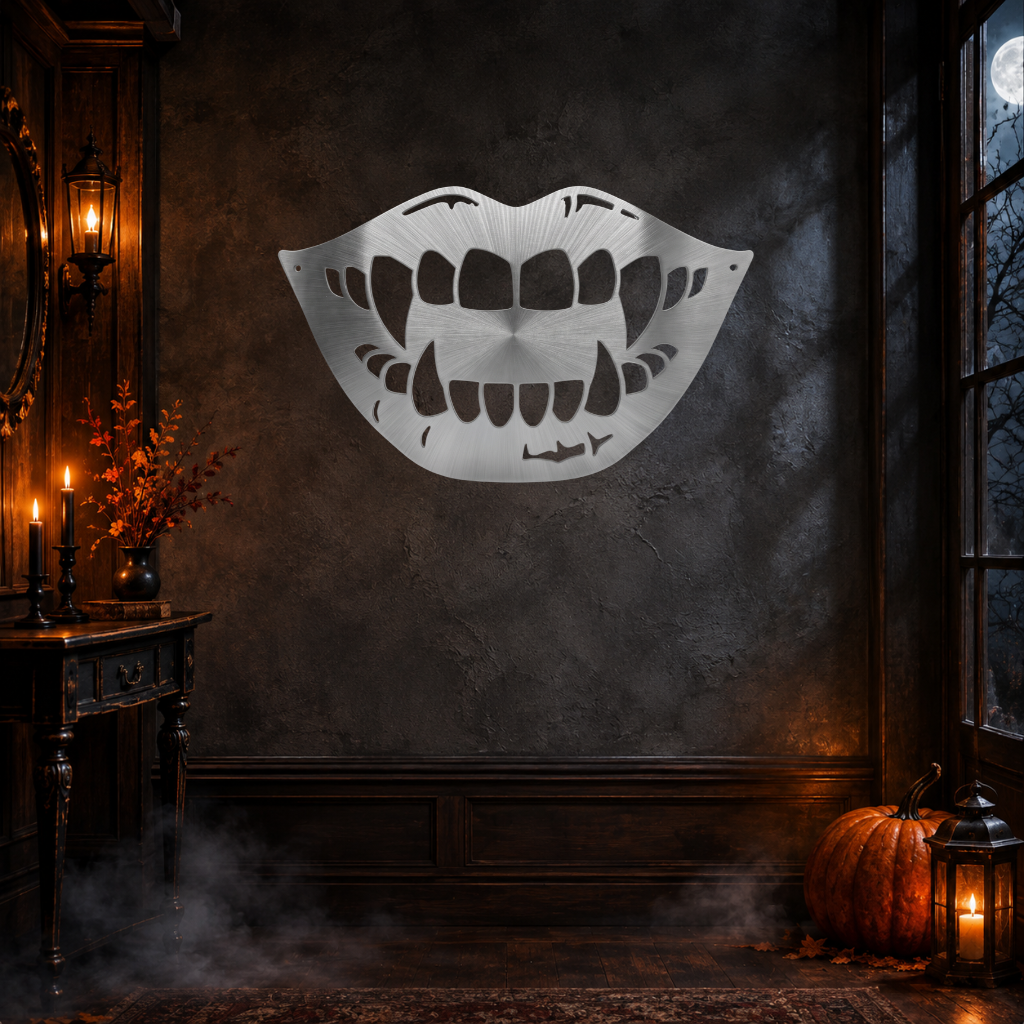 Spooky Lips Metal Wall Art