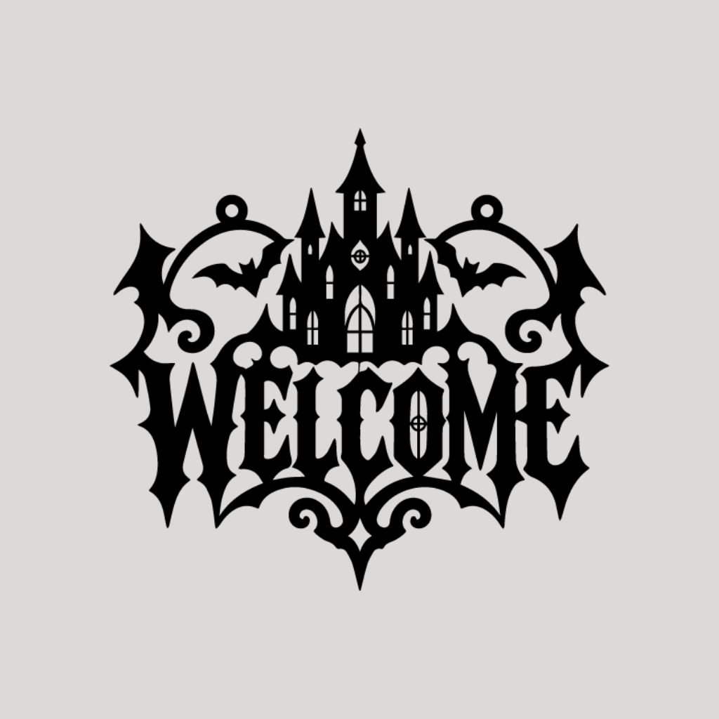 Halloween Castle Welcome Metal Wall Art
