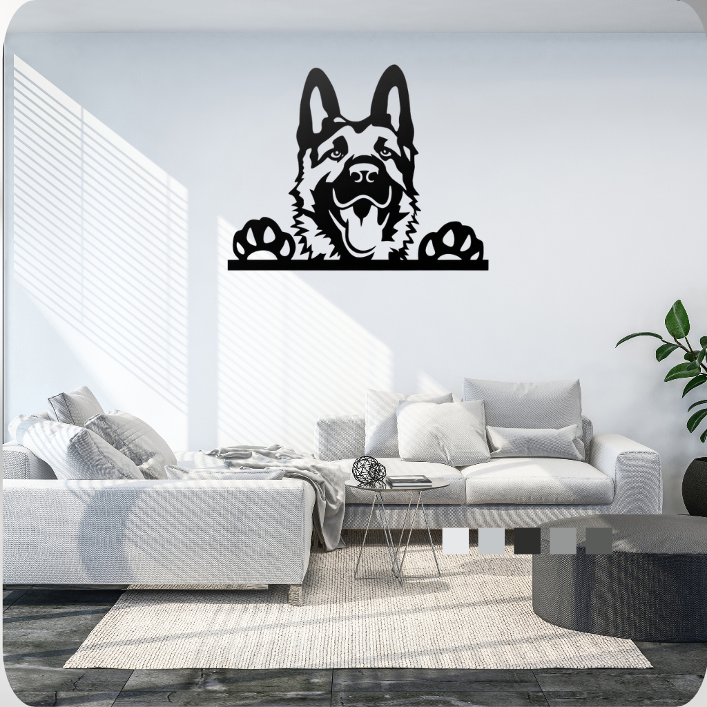 German Shepherd Metal Wall Art – Dog Lover Pet Home Decor