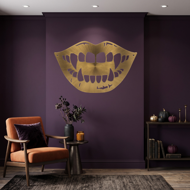 Spooky Lips Metal Wall Art