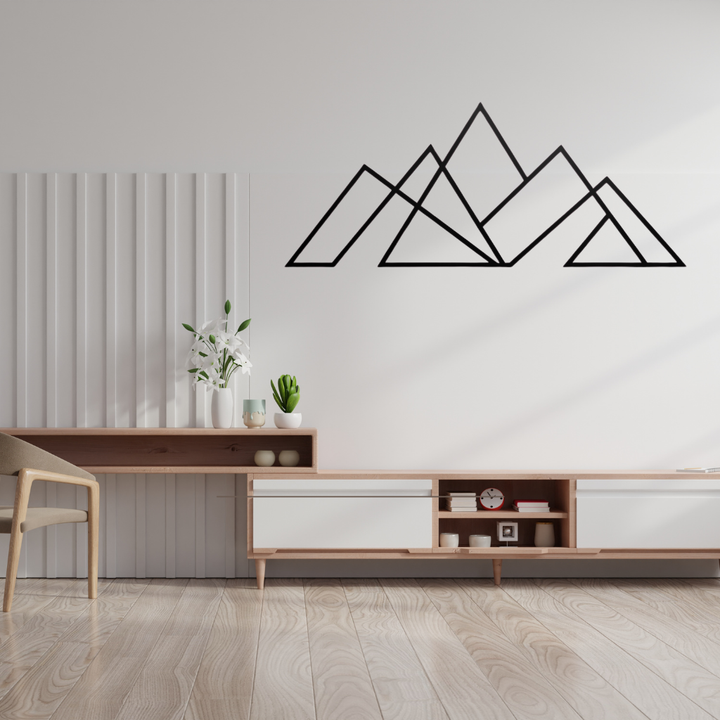 Geometric Mountains Metal Wall Art – Modern Abstract Wall Decor