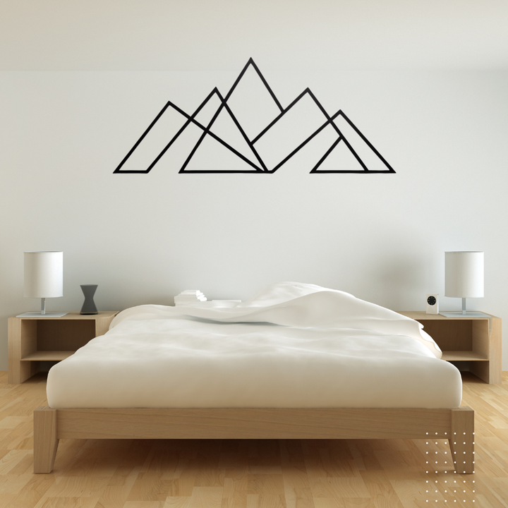 Geometric Mountains Metal Wall Art – Modern Abstract Wall Decor