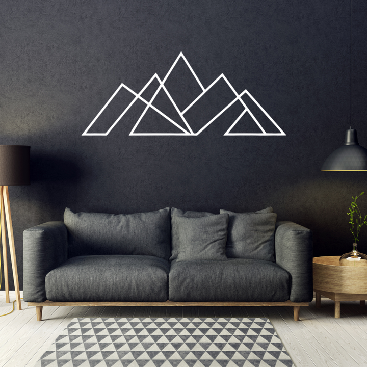 Geometric Mountains Metal Wall Art – Modern Abstract Wall Decor