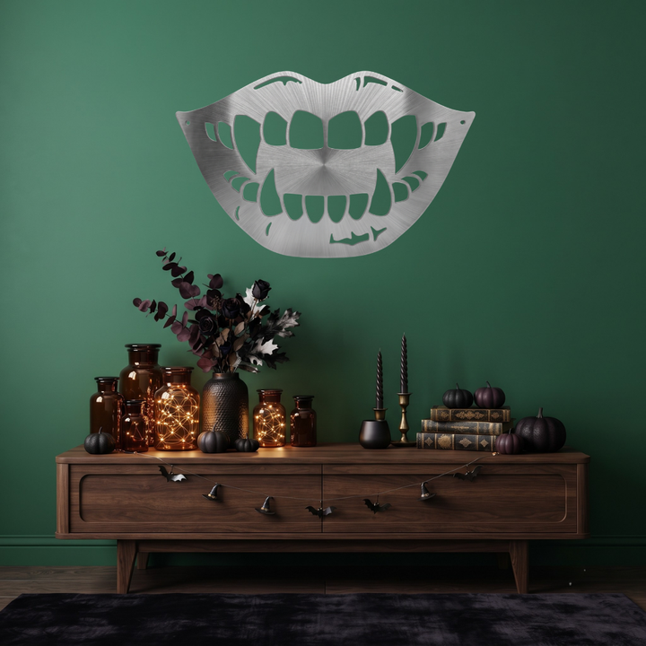 Spooky Lips Metal Wall Art