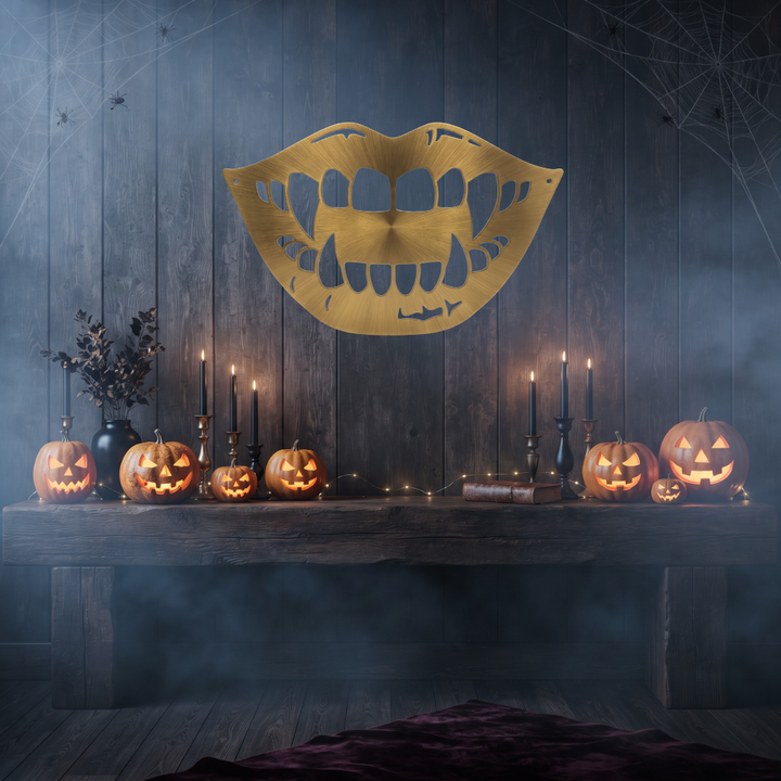 Spooky Lips Metal Wall Art