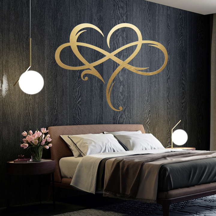Infinity Heart Metal Wall Art – Love Symbol Romantic Home Decor
