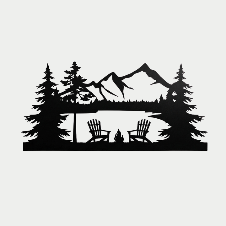 Lake View Metal Wall Art – Nature Waterfront Scene