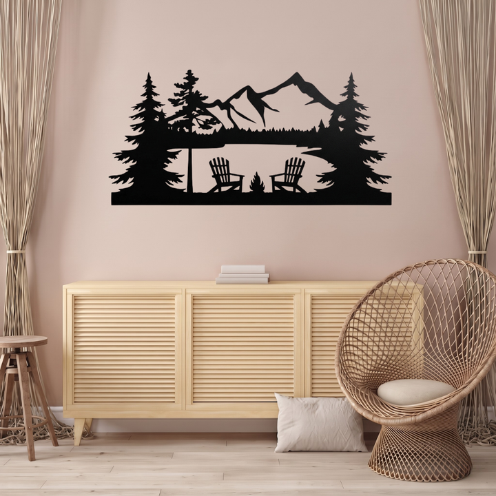 Lake View Metal Wall Art – Nature Waterfront Scene
