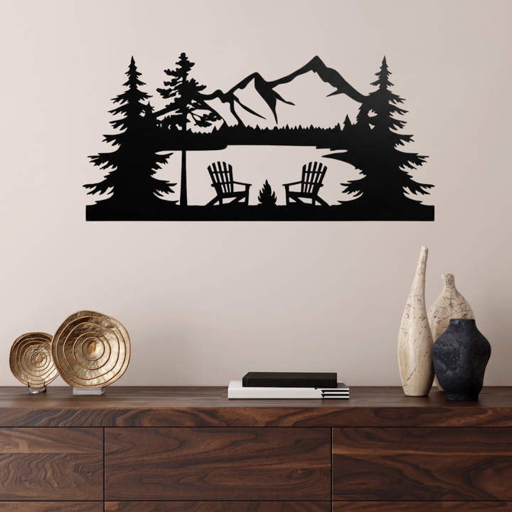 Lake View Metal Wall Art – Nature Waterfront Scene