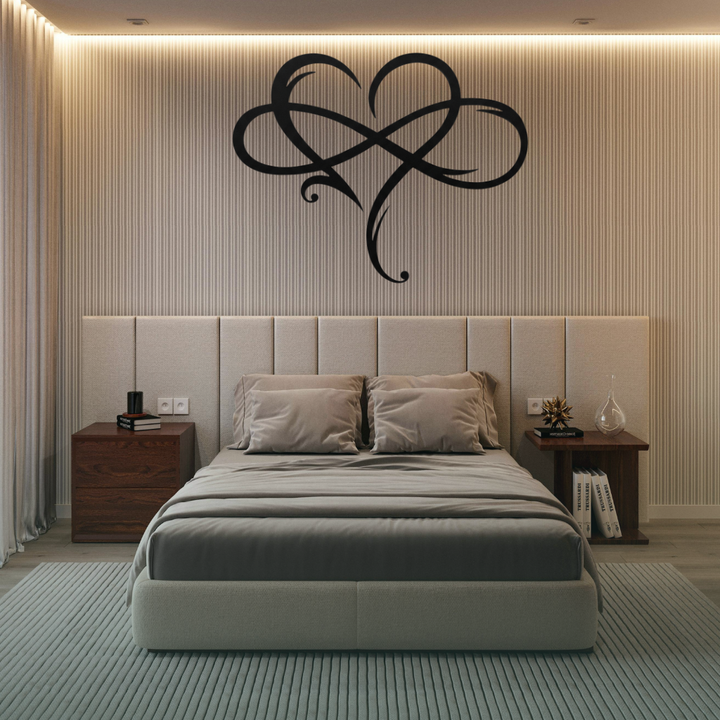Infinity Heart Metal Wall Art – Love Symbol Romantic Home Decor