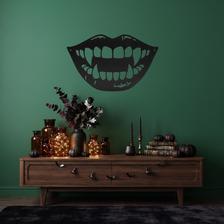 Spooky Lips Metal Wall Art
