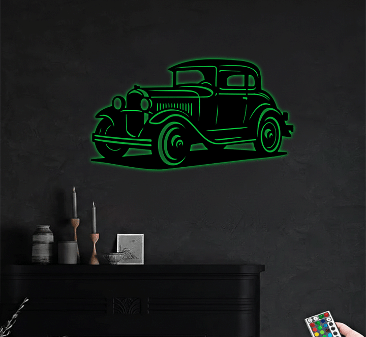 Classic Vintage Car Metal wall Art