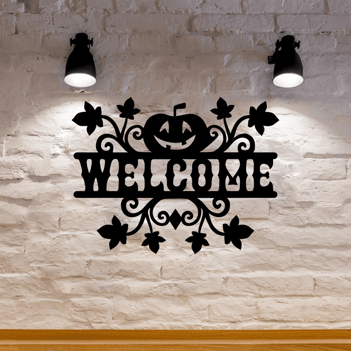 Welcome Halloween Metal Wall Art