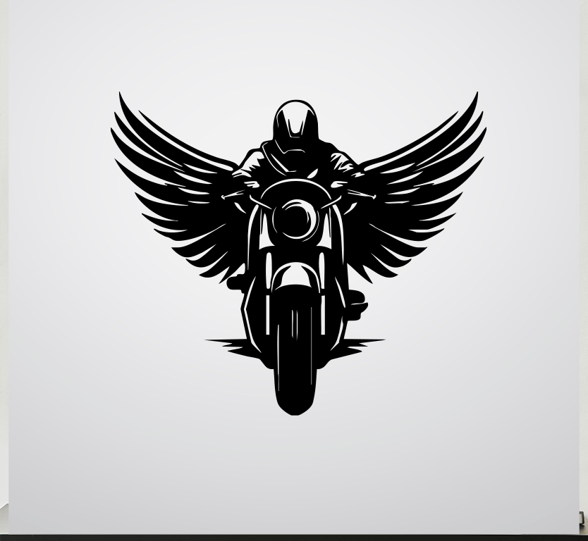 Winged Biker Metal Wall Art, view 11 by MetalPlex