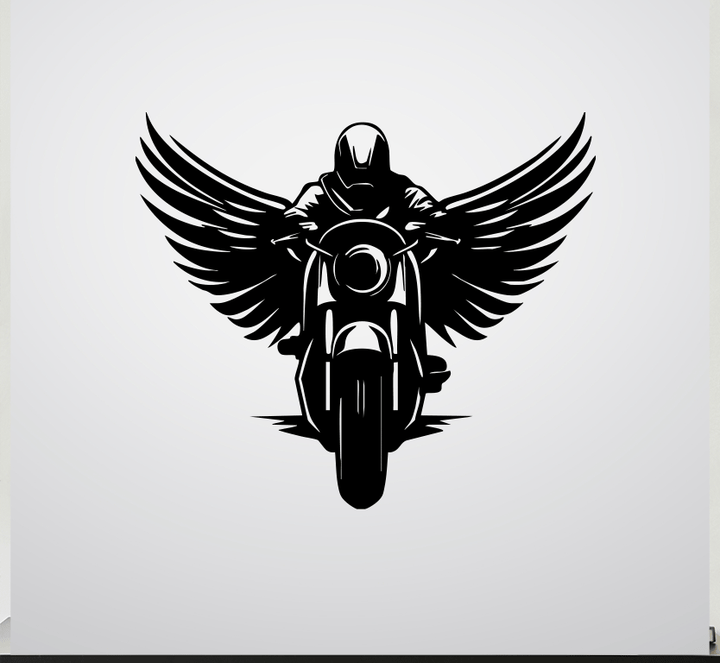Winged Biker Metal Wall Art, view 11 by MetalPlex