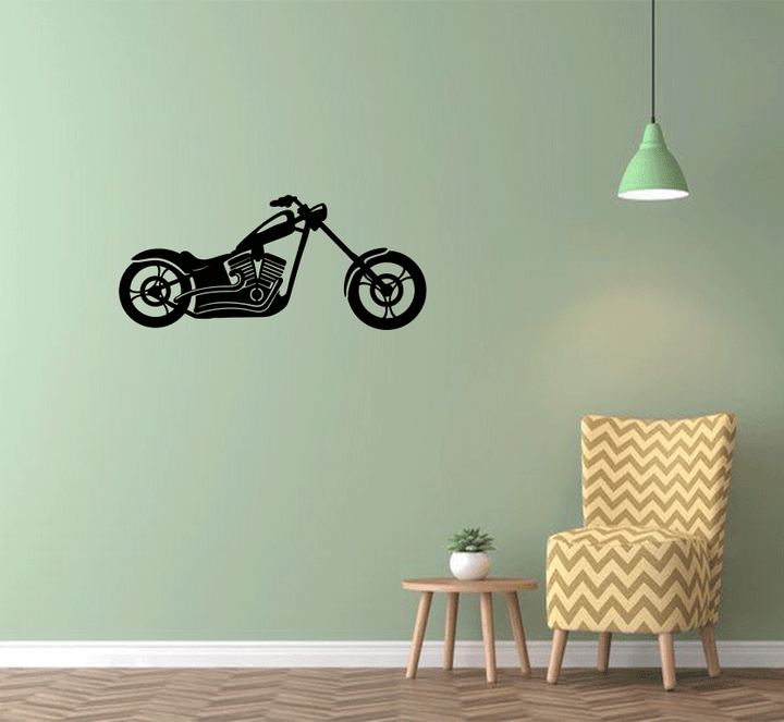 Chopper Motorcycle Metal Wall Art