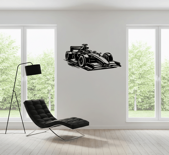 F1 Grand Prix Race Car Metal Wall Art