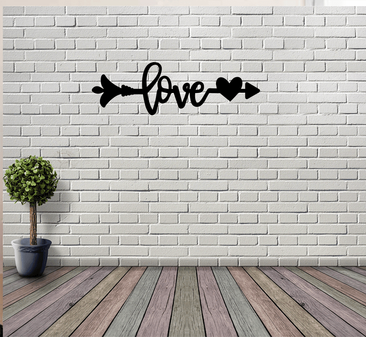 Love Arrow Metal Wall Art, view 7 by MetalPlex