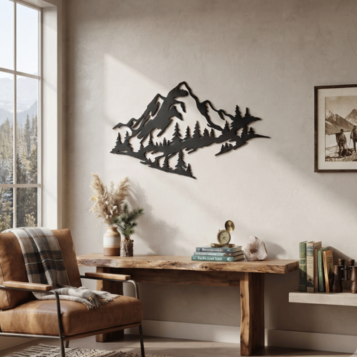Mountain Range View Metal Wall Art