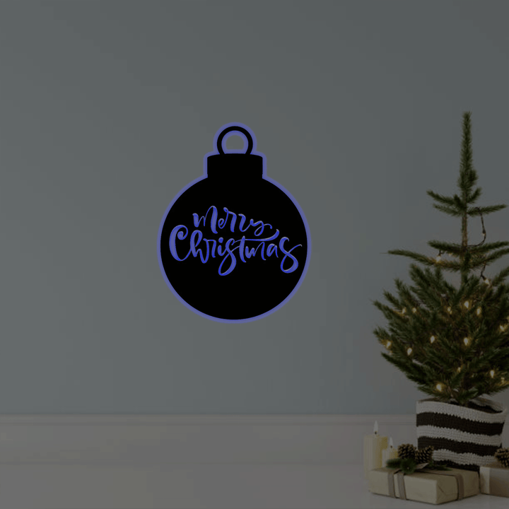 Merry Christmas Ornament Metal Wall Art, view 5 by MetalPlex