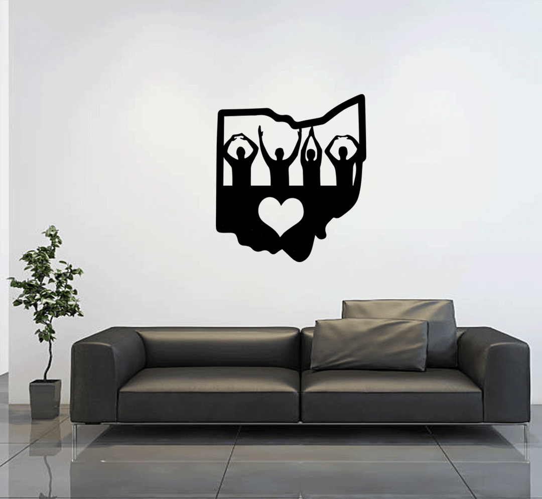 Ohio Love Metal Wall Art by MetalPlex