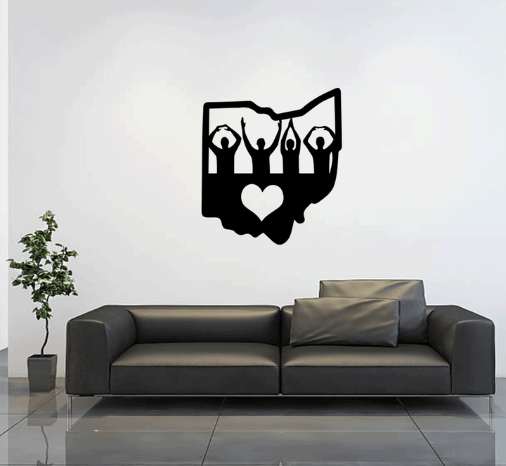 Ohio Love Metal Wall Art by MetalPlex
