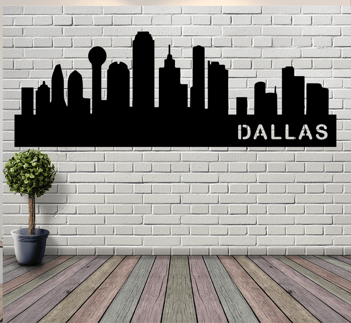 Dallas Skyline Metal Wall Art by MetalPlex