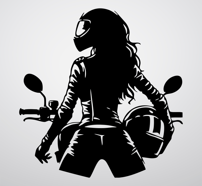 Biker Girl Metal Wall Art