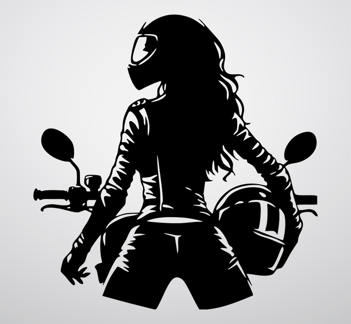 Biker Girl Metal Wall Art