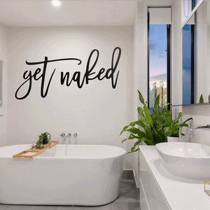 Get Naked Metal Wall Art – Funny Bathroom Wall Decor