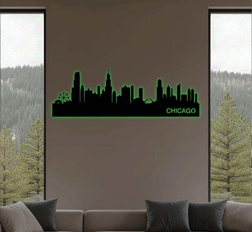 Chicago Skyline Metal Wall Art, view 6 by MetalPlex