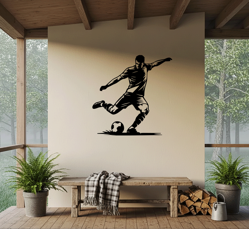 Football Striker Metal Wall Art, view 5 by MetalPlex