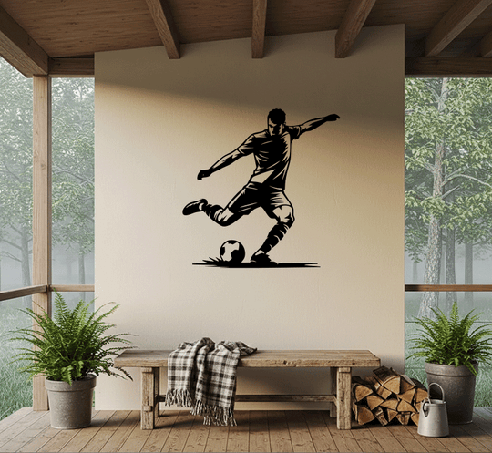 Football Striker Metal Wall Art