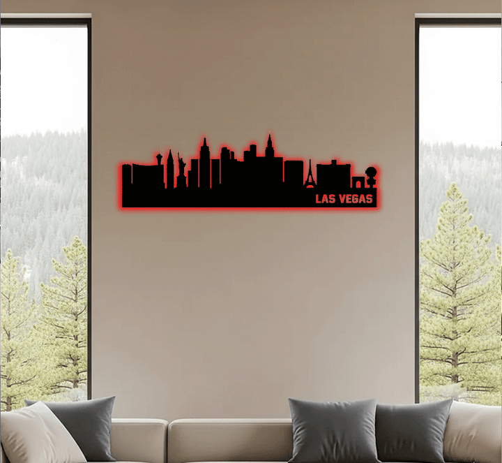Las Vegas Skyline Metal Wall Art, view 6 by MetalPlex