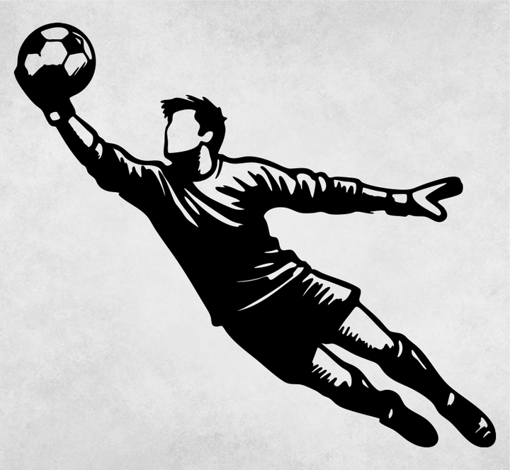 Goalkeepr Diving Save Metal Wall Art