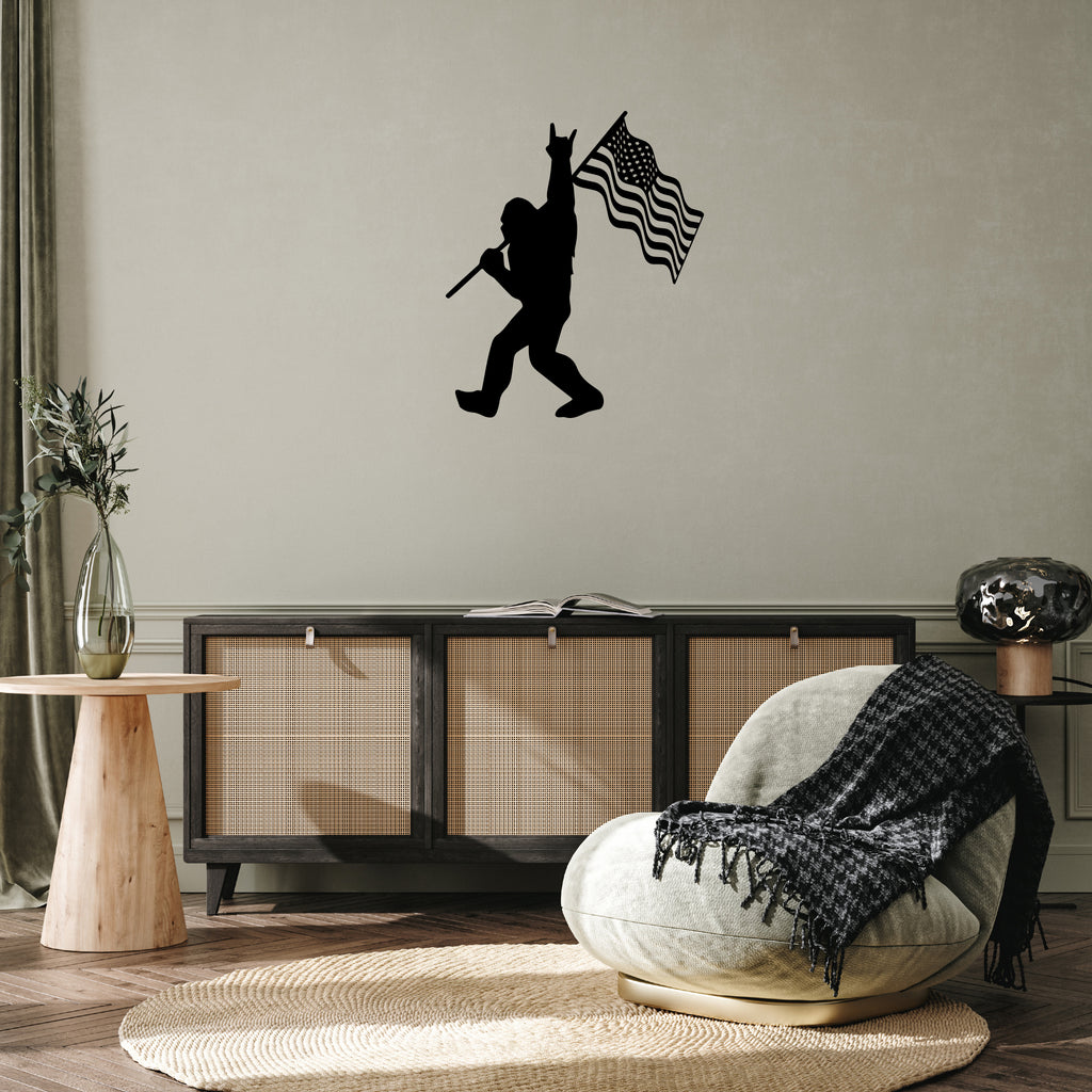 Bigfoot Foot American Flag - Metal Wall Art - MetalPlex