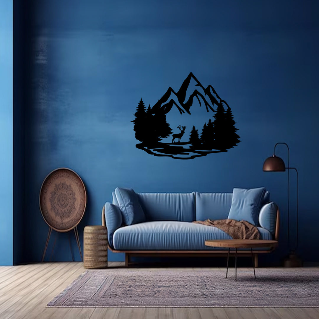 Mountain Deer Metal Wall Art