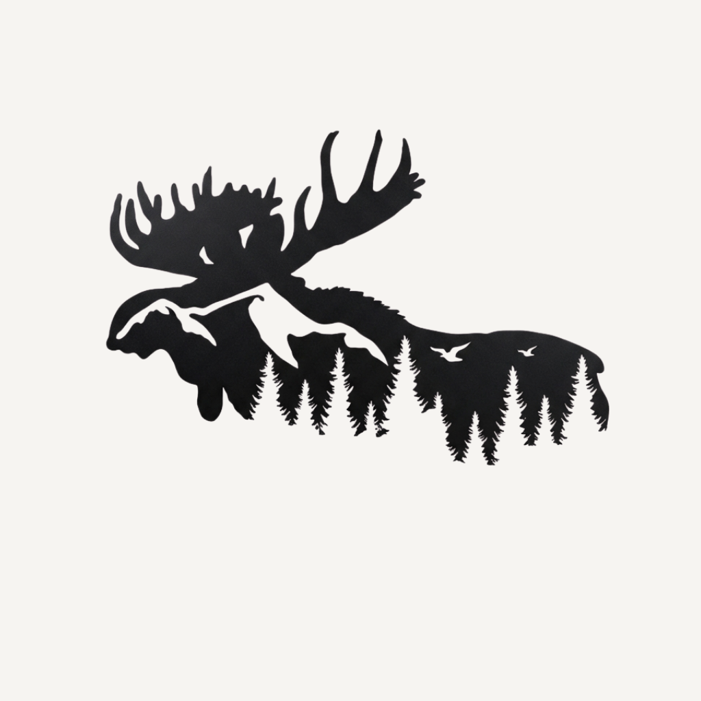 Moose Mountain Metal Wall Art – Wildlife Rustic Cabin &amp; Lodge Decor