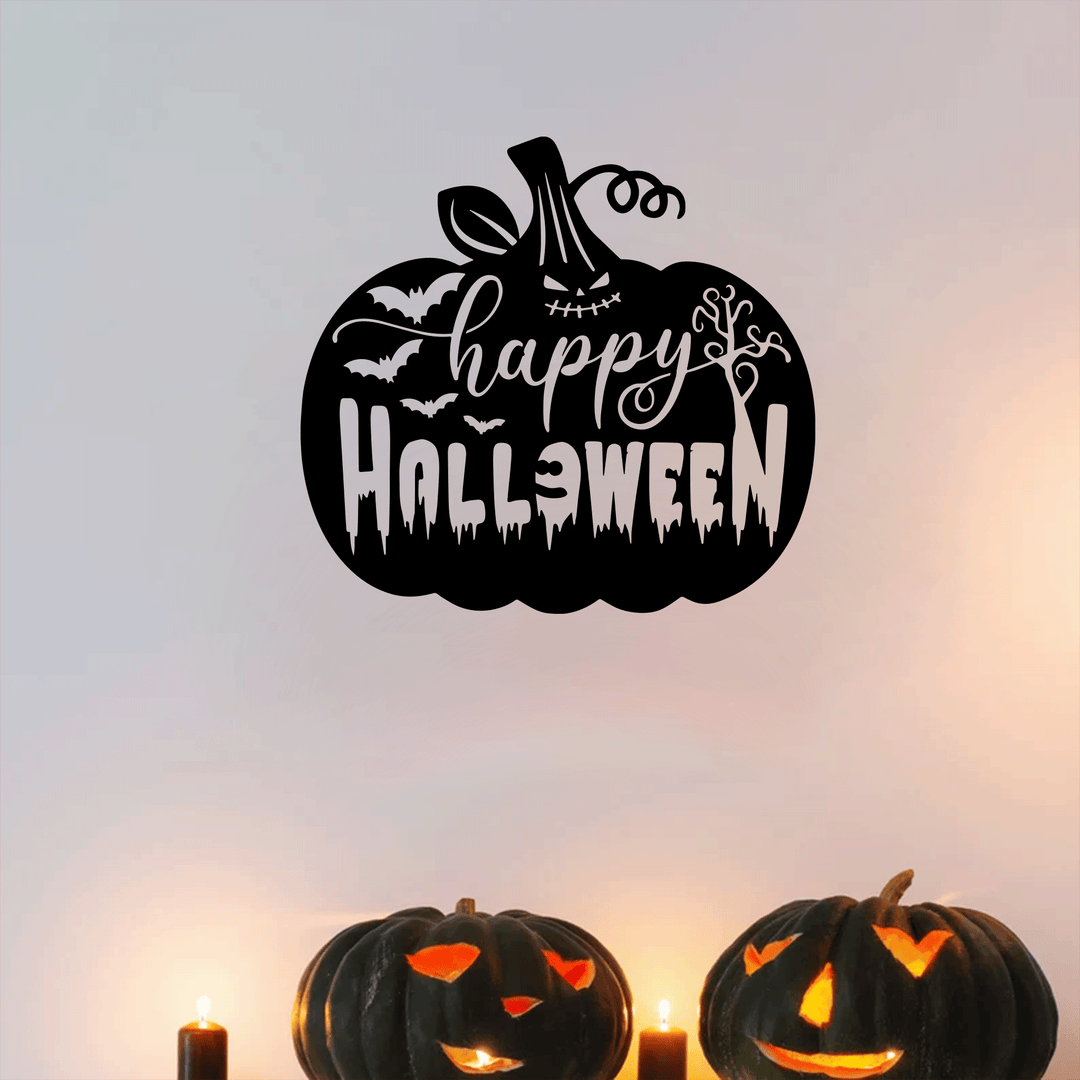 Happy Halloween Pumpkin Metal Wall Art, view 8 by MetalPlex