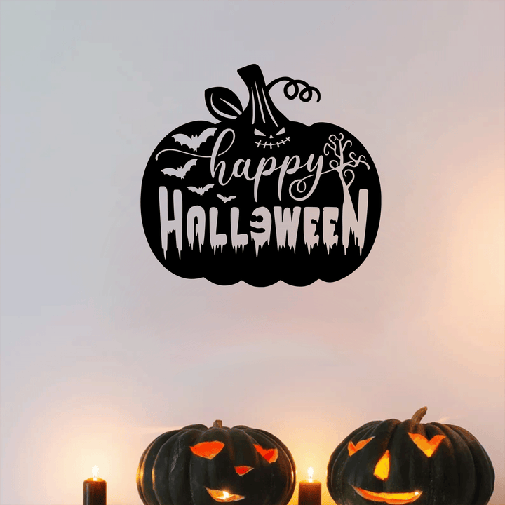 Happy Halloween Pumpkin Metal Wall Art, view 8 by MetalPlex