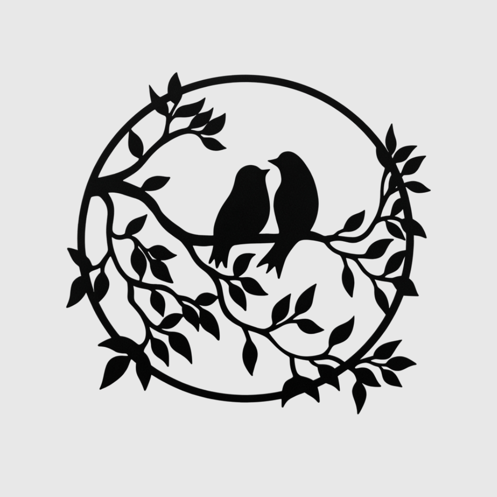 Bird Tree Metal Wall Art – Nature Wildlife Botanical Home Decor