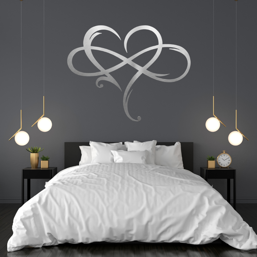 Infinity Heart Metal Wall Art – Love Symbol Romantic Home Decor