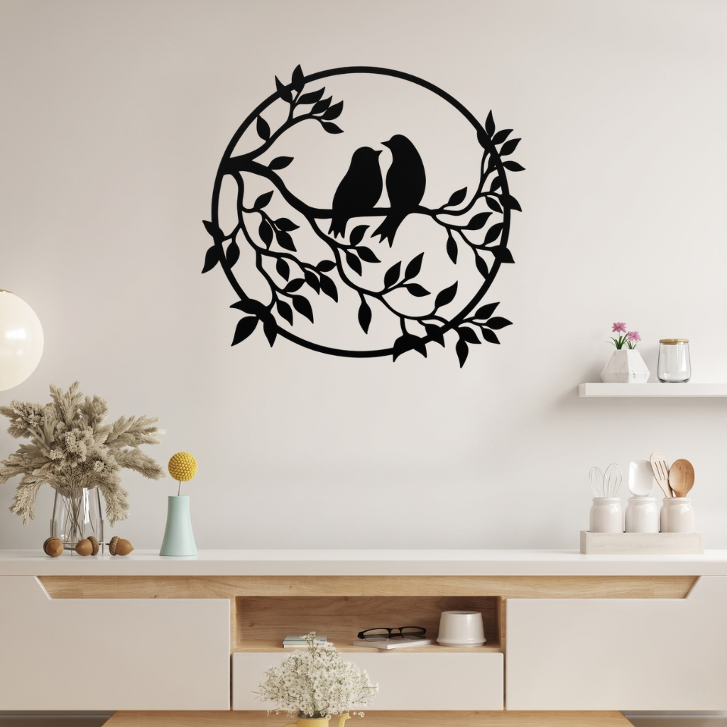 Bird Tree Metal Wall Art – Nature Wildlife Botanical Home Decor