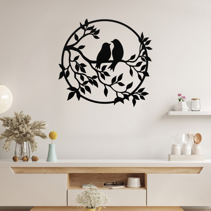 Bird Tree Metal Wall Art – Nature Wildlife Botanical Home Decor