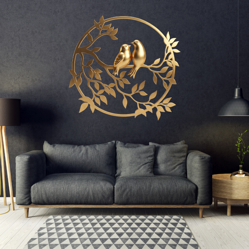 Bird Tree Metal Wall Art – Nature Wildlife Botanical Home Decor