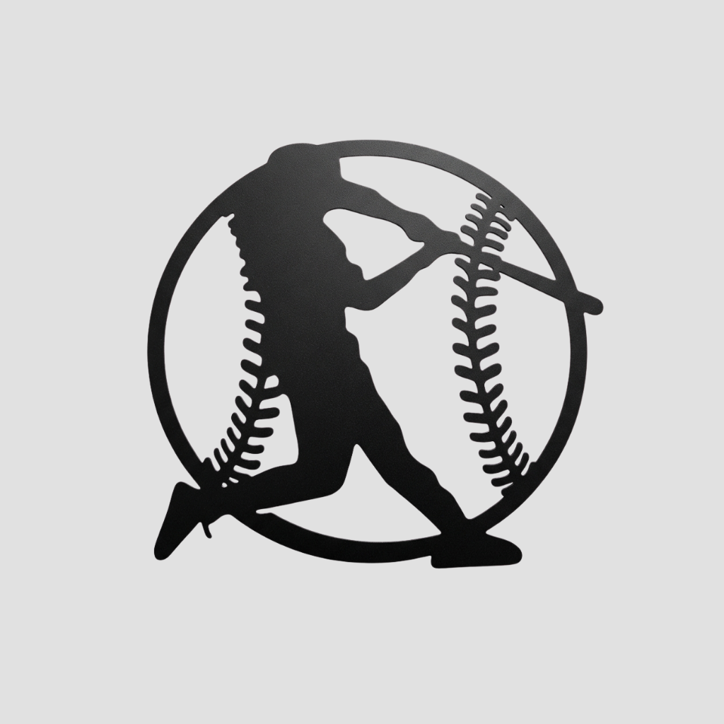 Baseball Metal Wall Art – Sports Fan Game Room Home &amp; Office Decor