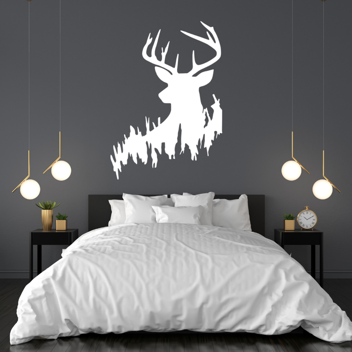Deer in the Woods Metal Wall Art – Wildlife Nature Cabin Home Decor