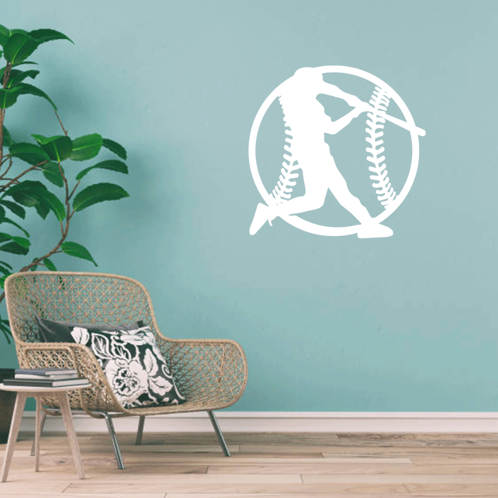 Baseball Metal Wall Art – Sports Fan Game Room Home &amp; Office Decor