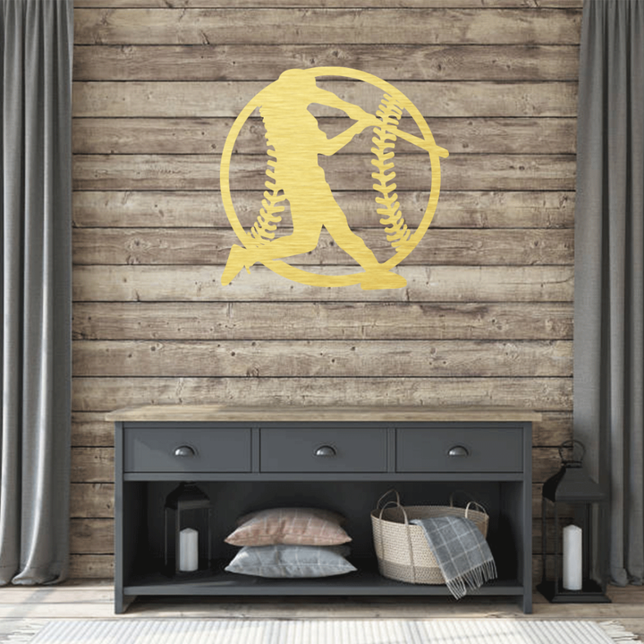 Baseball Metal Wall Art – Sports Fan Game Room Home &amp; Office Decor